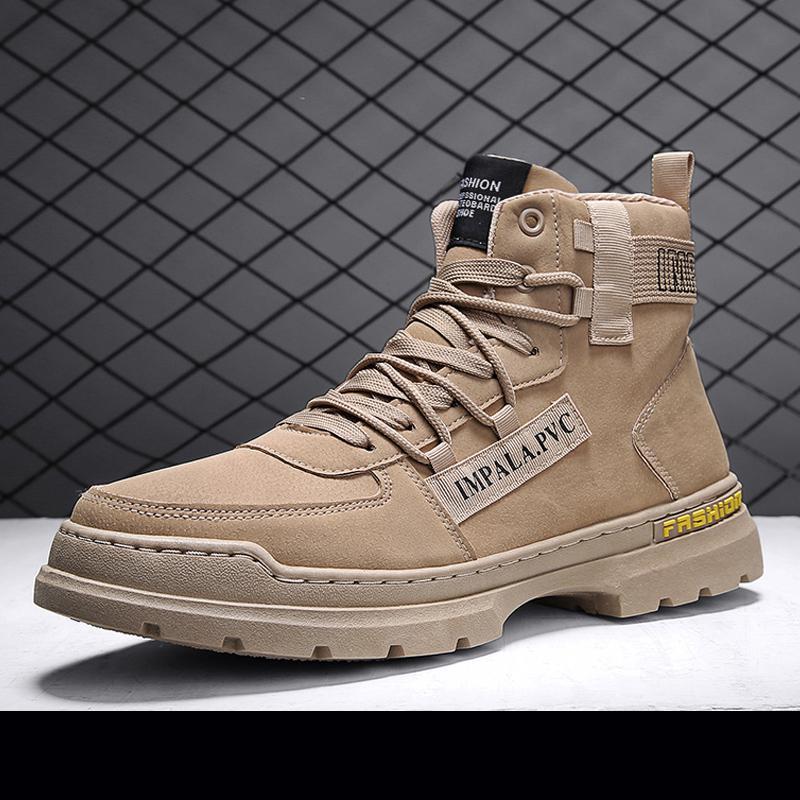 Martin Boots Men's Tooling Boots British Style Autumn and Winter High-top Men's Shoes Trendy Casual Men's Boots New Big Head Shoes