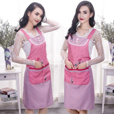 Cartoon Kitchen Apron Waterproof Oil-Resistant Polyester Sleeveless Apron Floral Print Design Apron