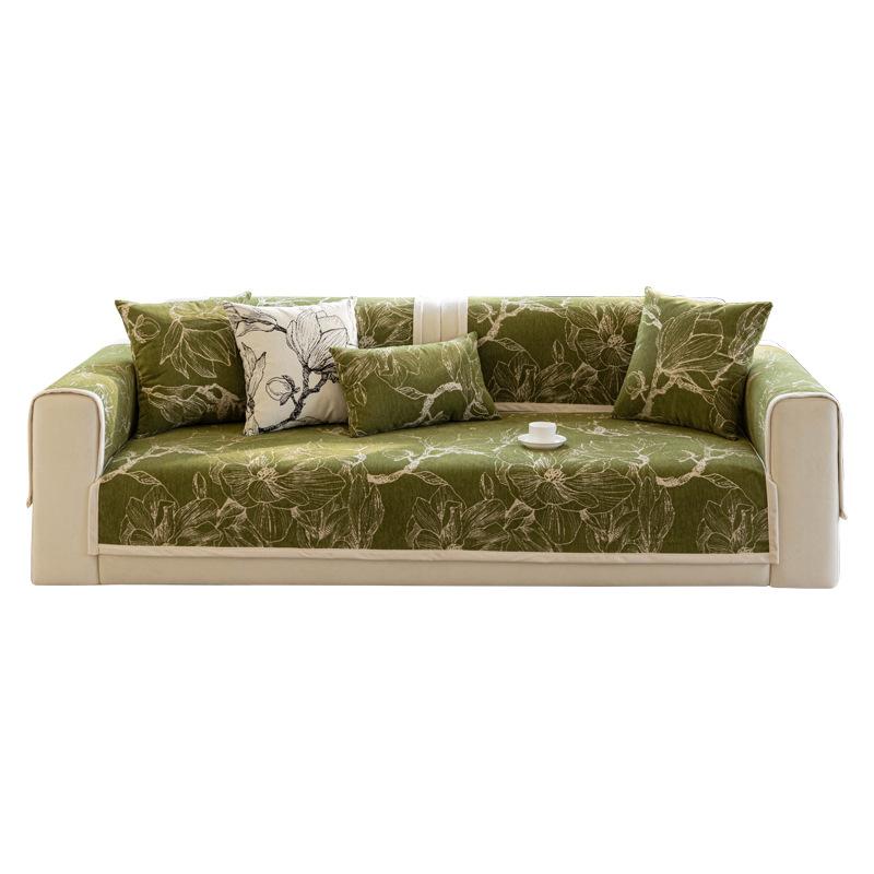 Retro French sofa cushion universal in all seasons 2025 new idyllic non-slip seat cushion leather sofa cover cloth towel cover