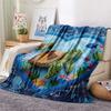 1PC Turtle style  Print FlAannel Blanket, High quality Comfortable for All Seasons, Home Decor, Warmth and Comfort