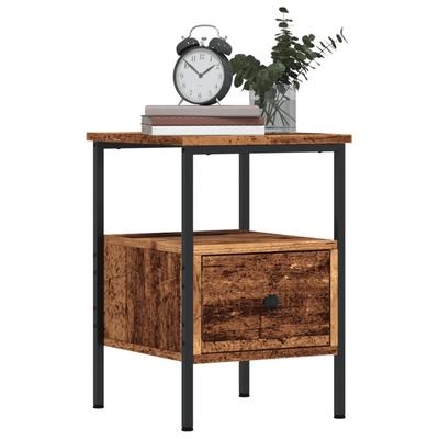 Nightstand with Rustic Wood Look 34 X 36 X 50 Cm Engineered Wood