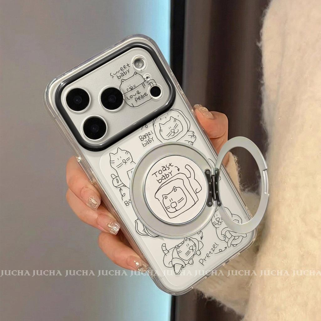 Applicable to Apple 17Pro mobile phone case, high sense fashion trend iphone16 cartoon anti-drop 15 line cat