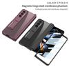 Samsung Z Fold 4 Transparent Magnetic Stand Case with Electroplated Phantom Design