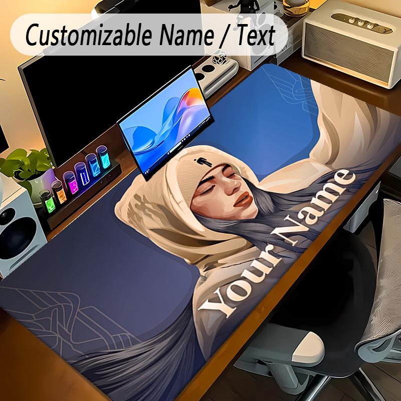 Large Mouse PadBillie Eilish Custom Name Text Personalized Desk Mat Non Slip Gaming Pad