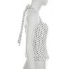 Lace Up Halter Ruffle Vest Top Slim Fit Women Camisole Comfortable Y2k Dot Crop Top  Female