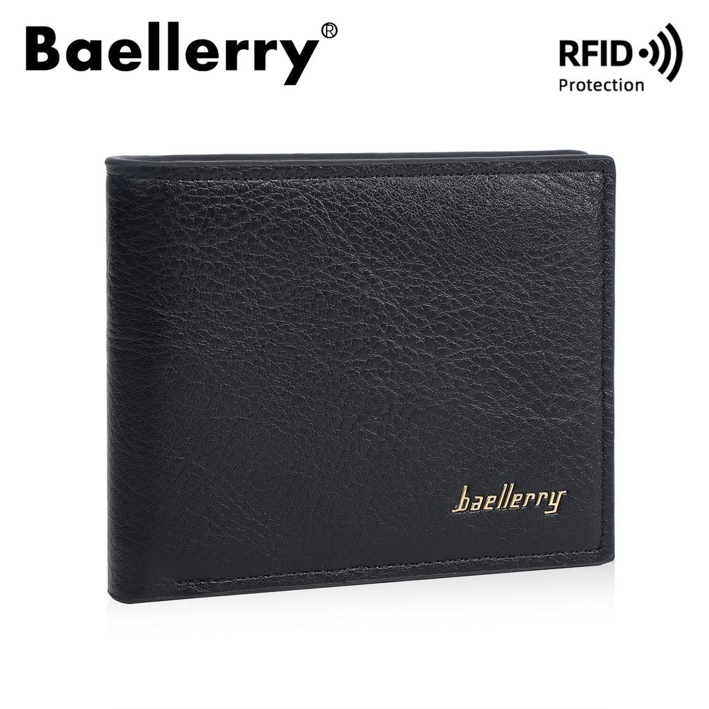 Baellerry Men's Anti-Theft RFID Short Wallet: High-End Card Holder & Coin Purse