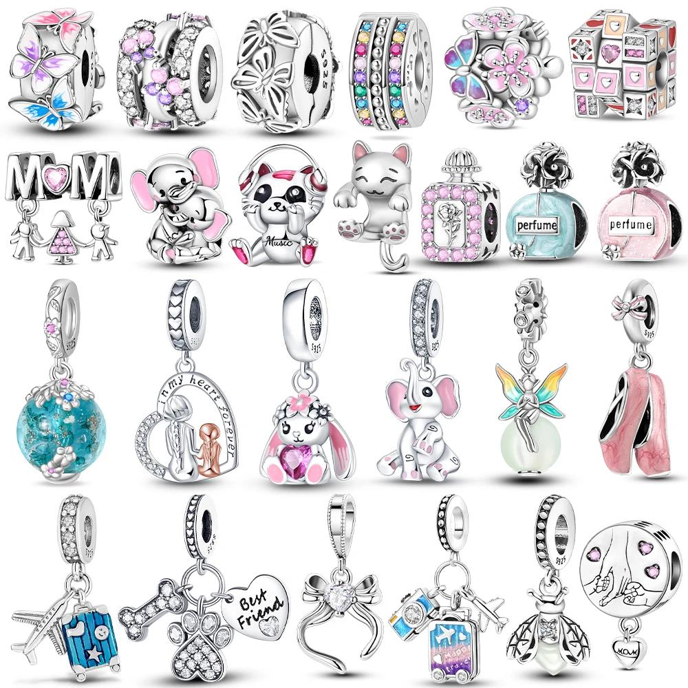 Mother'S Gift Charm Copper Bead Mom Love Happy Family Dangle Fit Original Bangle Bracelet Necklace Diy Jewelry