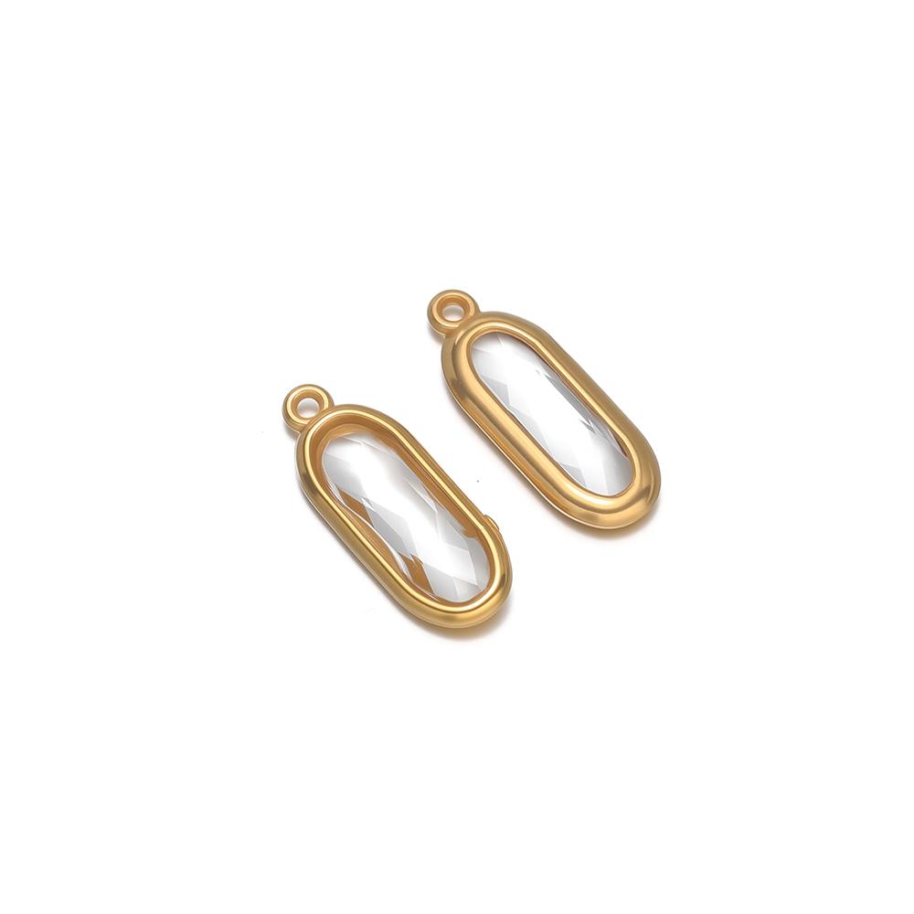 5pcs Stainless Steel Rectangle Oval Square Glasses Charms Small Connectors DIY Jewelry Findings Necklace Pendant Earrings Making