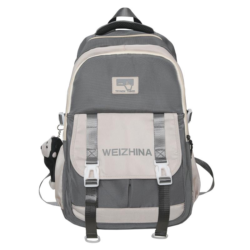 

Школьный рюкзак для школьников от третьего до шестого класса, женский рюкзак большой вместимости, мужской рюкзак с цветными блоками и буквами серый