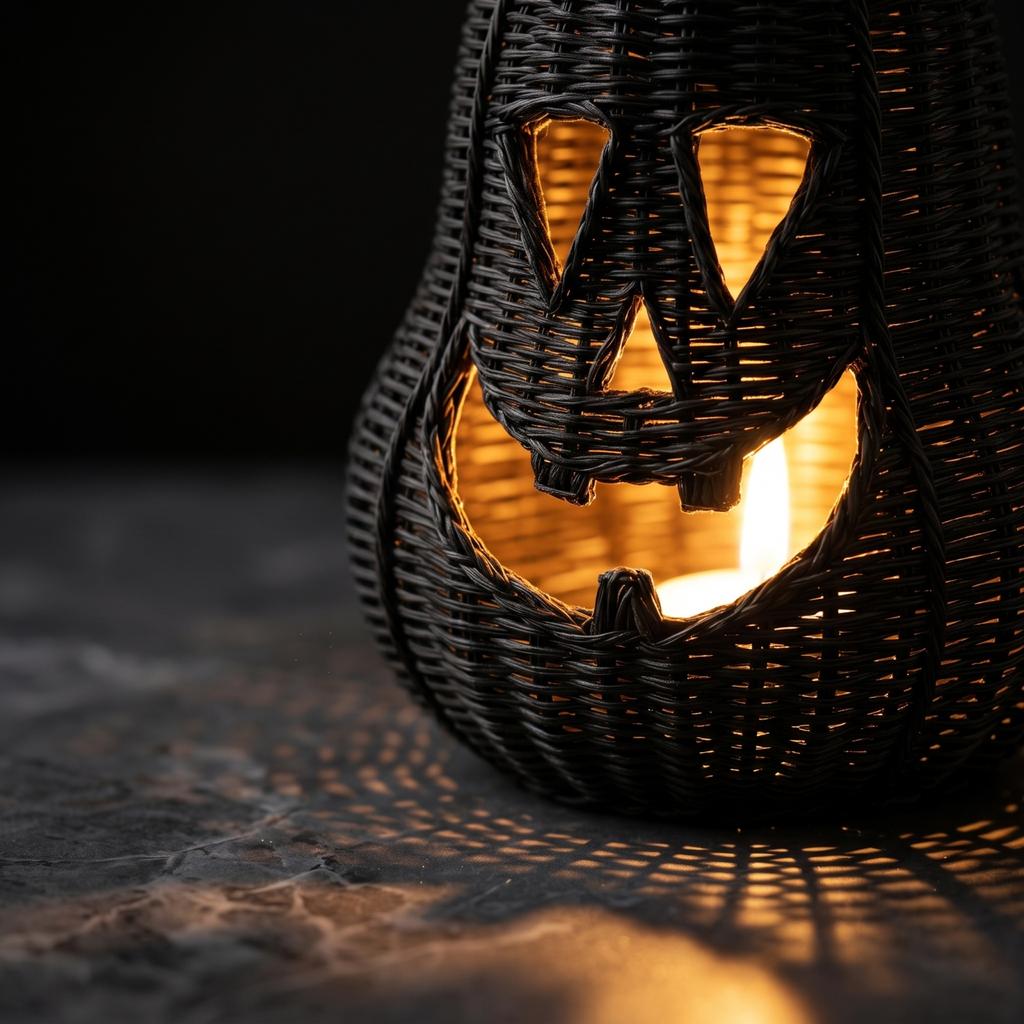 Woven Halloween Pumpkin Tabletop Decoration for Fall Home Decor