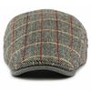 HT4909 Beret Cap Spring Autumn Winter Wool Hat Artist Painter Plaid Beret Hat Male Female Ivy Flat Cap Adjustable Mens Berets