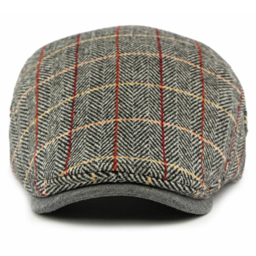 HT4909 Beret Cap Spring Autumn Winter Wool Hat Artist Painter Plaid Beret Hat Male Female Ivy Flat Cap Adjustable Mens Berets