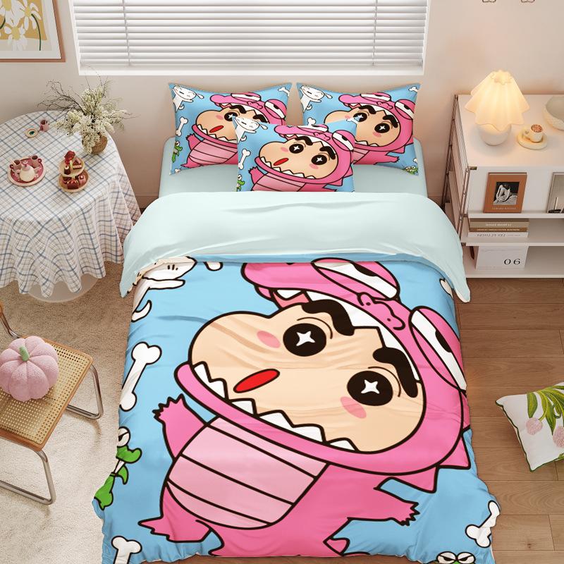 New Style C-Crayon Shin-chan Bedding Sets Shin-chan Duvet Cover Bed Set Quilt Cover Pillowcase Kids Adult Size