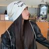 Large Edition Face Showing Small Versatile Solid Color Pile Hat Letter Knitted Toe Cap Cold Hat