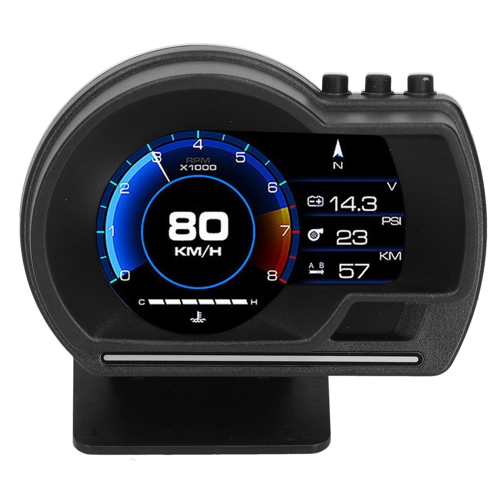 

Car Head Up Display OBD2 GPS Dual System HD Screen Speedometer Tachometer Projector Center Console Mounted Universal