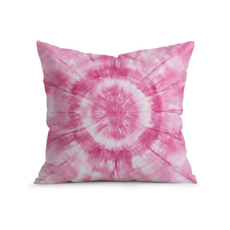Home Decor Pink Tie-Dye Circular Pattern Pillow Covers Pattern Cushion Cover Suitable For Sofa Bedroom Car Pillow Cover