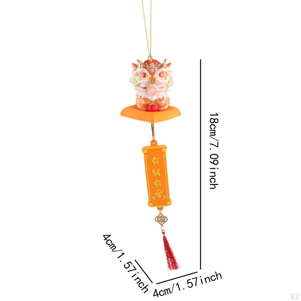 Auto Rückspiegel Anhänger Drachen Statue Hängeornament Autozubehör mit Quaste für Wohnmobile