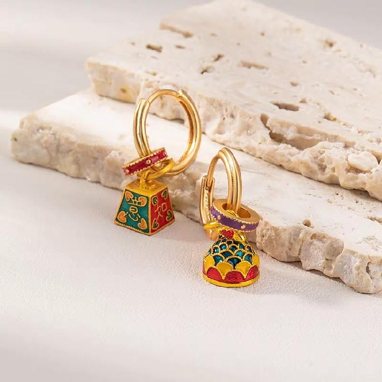 Multipurpose Drop Oil Ear Clip Stylish Ear Cuff for Distinctive Female New Chinese-style Ear Buckles Party Ornaments
