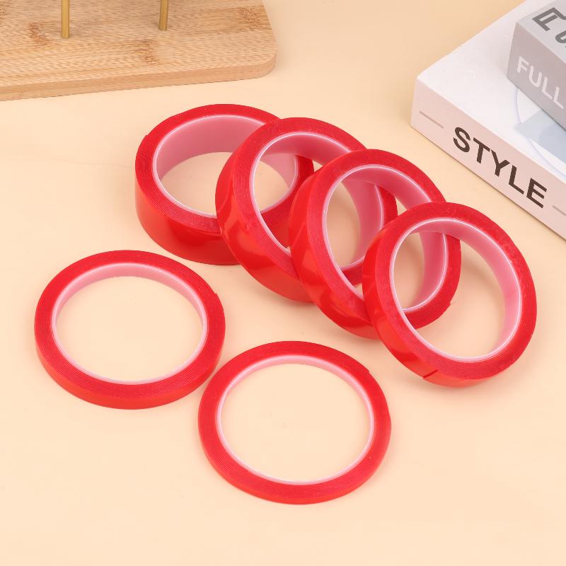 3Meter 10/20/30Mm Width Transparent Tape Double Sided Tape Nano Tape Washable Adhesive Nano Traceless Sticker Glue Red