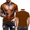 Men's Realistic 3D Muscle Tattoo Printed T-Shirt Funny Novelty Casual Camiseta Summer Holiday Streetwear Short Sleeve Tees