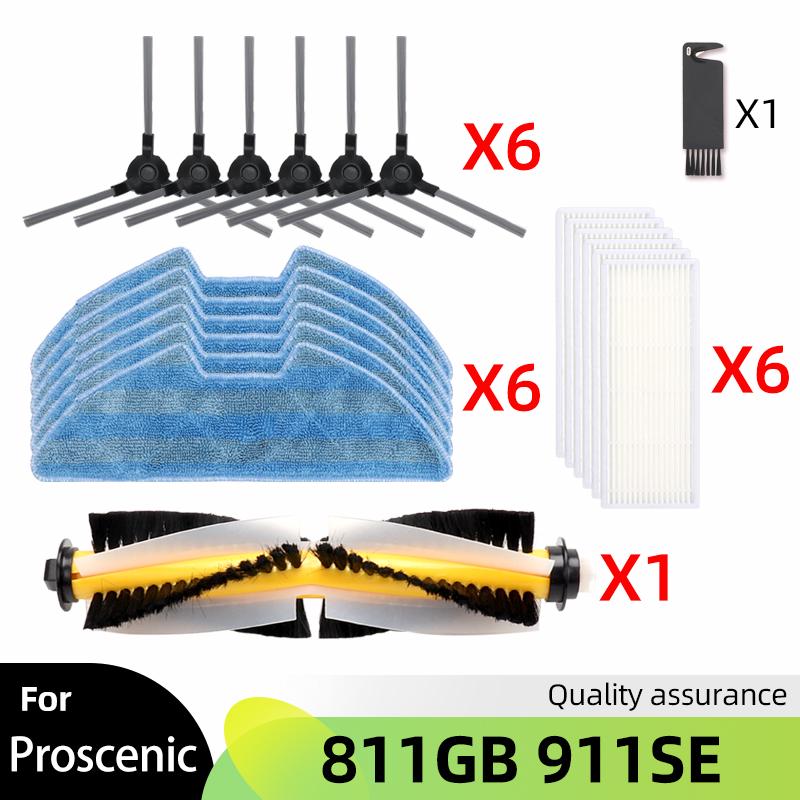 For Proscenic 811GB 911SE/ Symbo xBot 5 PRO/ Lauben Robot Vacuum 26BB Pet Spare Parts Main Side Brush Hepa Filter Mop Accessory