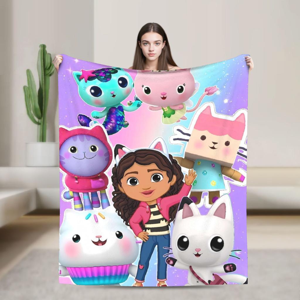 G-gabbys Dollhouse Fun Flannel Blanket Super Warm Bedding Throws for Couch Bed Travel Office Aesthetic Bedspread Sofa Bed Cover
