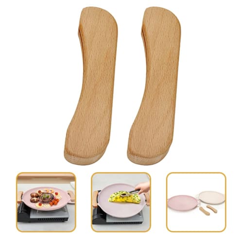 Iplusmile Multi-Griddle Handle, Wooden, Heat-Resistant, BBQ Cooking Tool