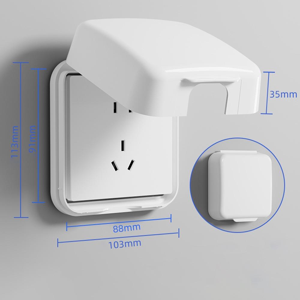 Durable 86 Type Switch Protective Cover Self-Adhesive Splash-Proof Electric Plug Cover Power Outlet Waterproof Plug Box for Home