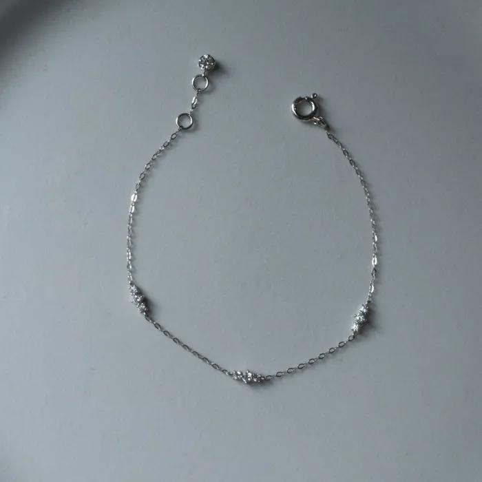 14k Triple Cubic Chain Bracelet