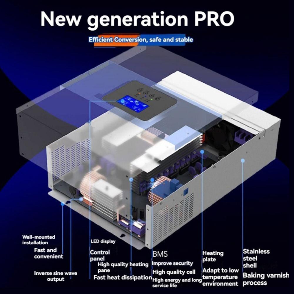 DAXTROMN 5500W Solar Inverter, 1-Phase, 5000W Pure Sine Wave, Max 100A MPPT, Max 500VDC PV Input