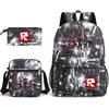 Large Capacity Schoolbag with Shoulder Strap; Student Three-piece Pencil Case Set