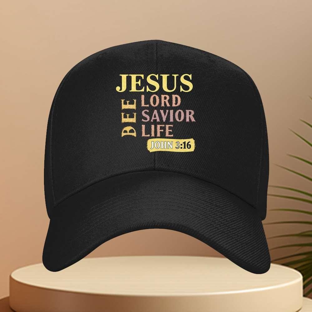 Jesus Herr Retter Leben Bibelvers Baseballkappe Verstellbar Polyester Outdoor Reisekappe
