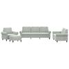 Vidaxl 4-Cz. Relaxation Set With Cushions, Light Grey, Velvet
