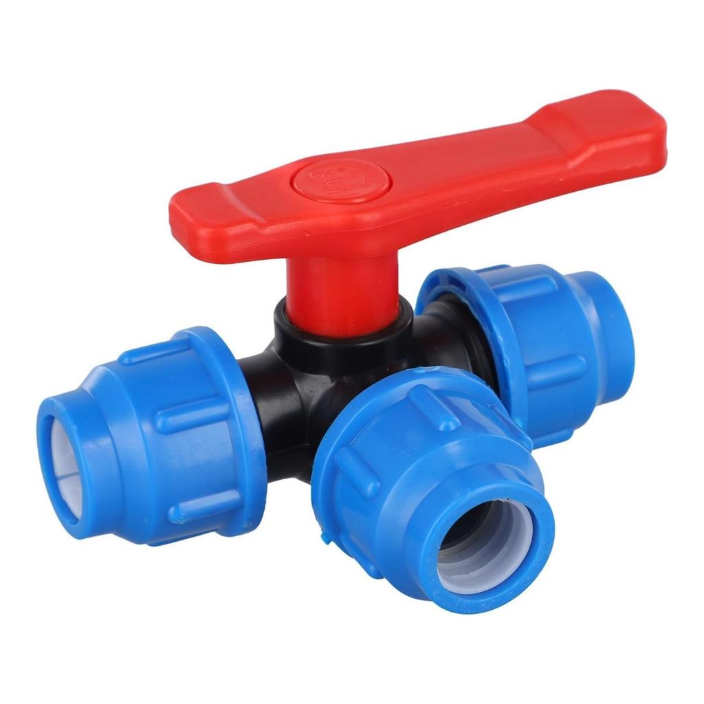 Multipurpose 32mm Plastic Pipe 3 Way Round Valves Convenient for Garden Hose Easy Installation and Water Control