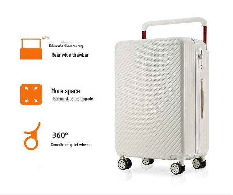 Damen 20" & 24" Anti-Fall Breit-Trolley-Koffer mit Universalrädern und Schloss