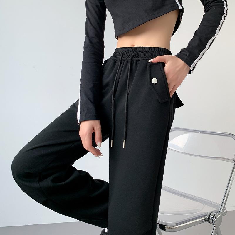 G Chinese Cotton Paratrooper Pants Women's Autumn and Winter New High-waisted Loose Casual Pants Leggings Casual Sweatpants