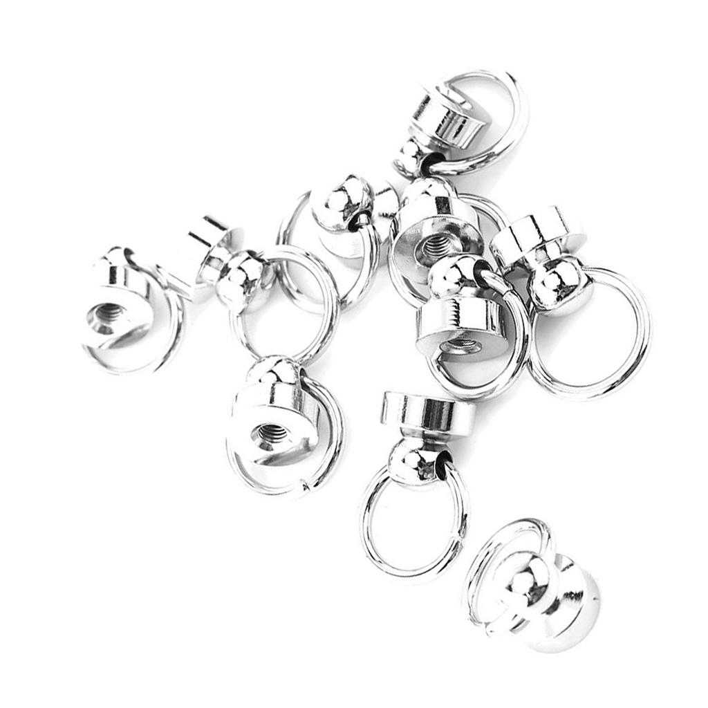 10pcs Brass Rivet Studs Screw Back Round Ring Head Leathercraft Parts