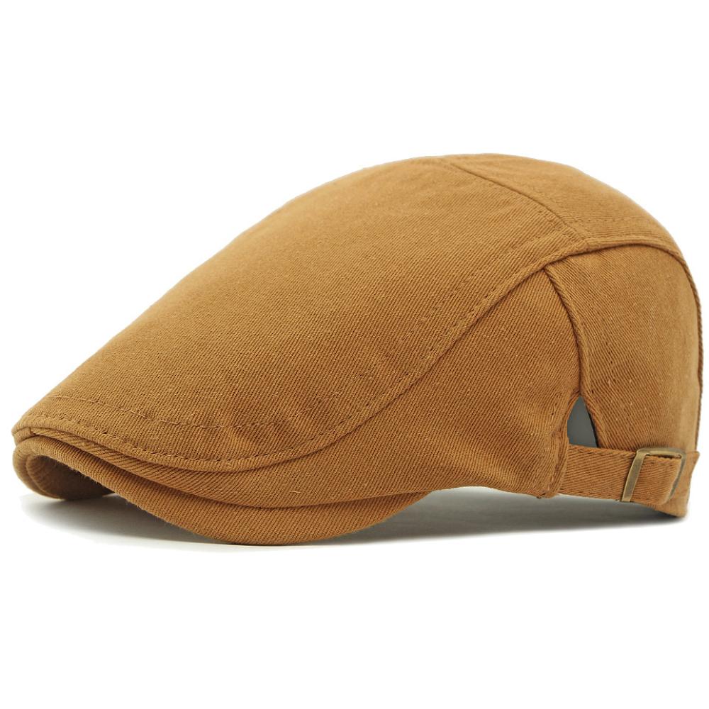 HT4813 Mens Berets Women Classic Solid Plain Artist Painter Beret Hat Adjustable Ivy Flat Cap 100% Cotton Male Female Beret Cap
