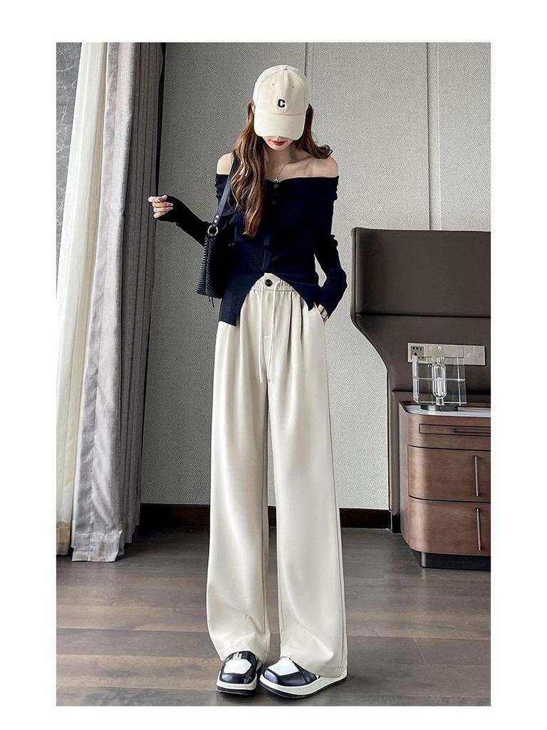 Ice-Feeling High-Waisted Slimming Wide-Leg Pants - Sun Protection, Spring/Summer 2026