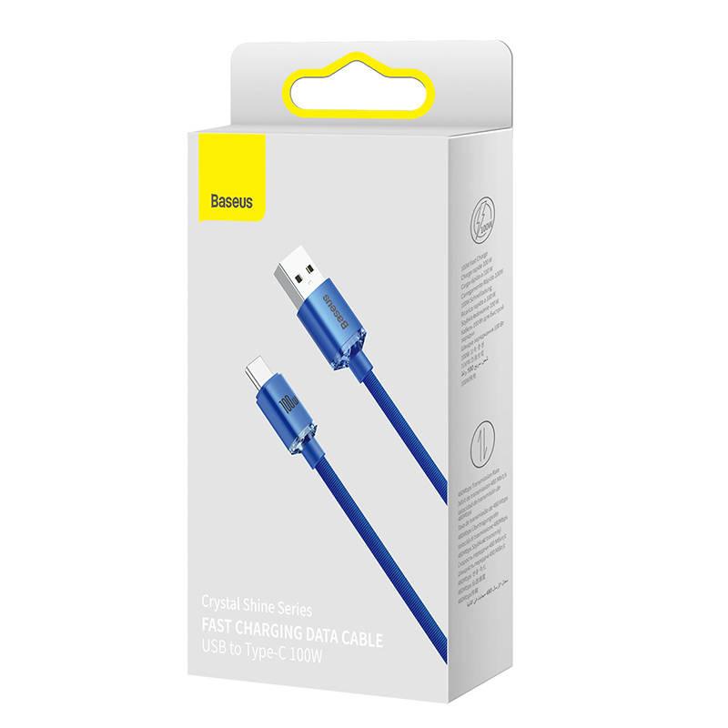 Kabel Usb Do Usb-C Baseus Crystal Shine, 100W, 2M (Niebieski)