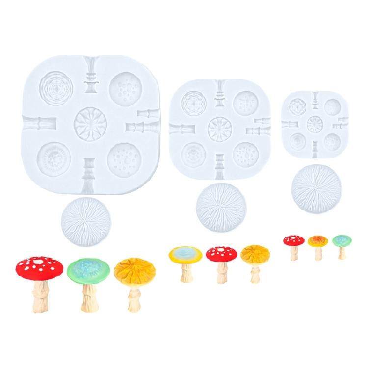 3 st Realistisk Svamp Silikon Tårtform För Bakning Dekorationer Fondant Choklad Och Hantverksuppgifter