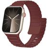 Bracelet Magnétique en Silicone Robuste pour Apple iWatch S11 - Boucle à Trois Perles Ultra Sécurisée