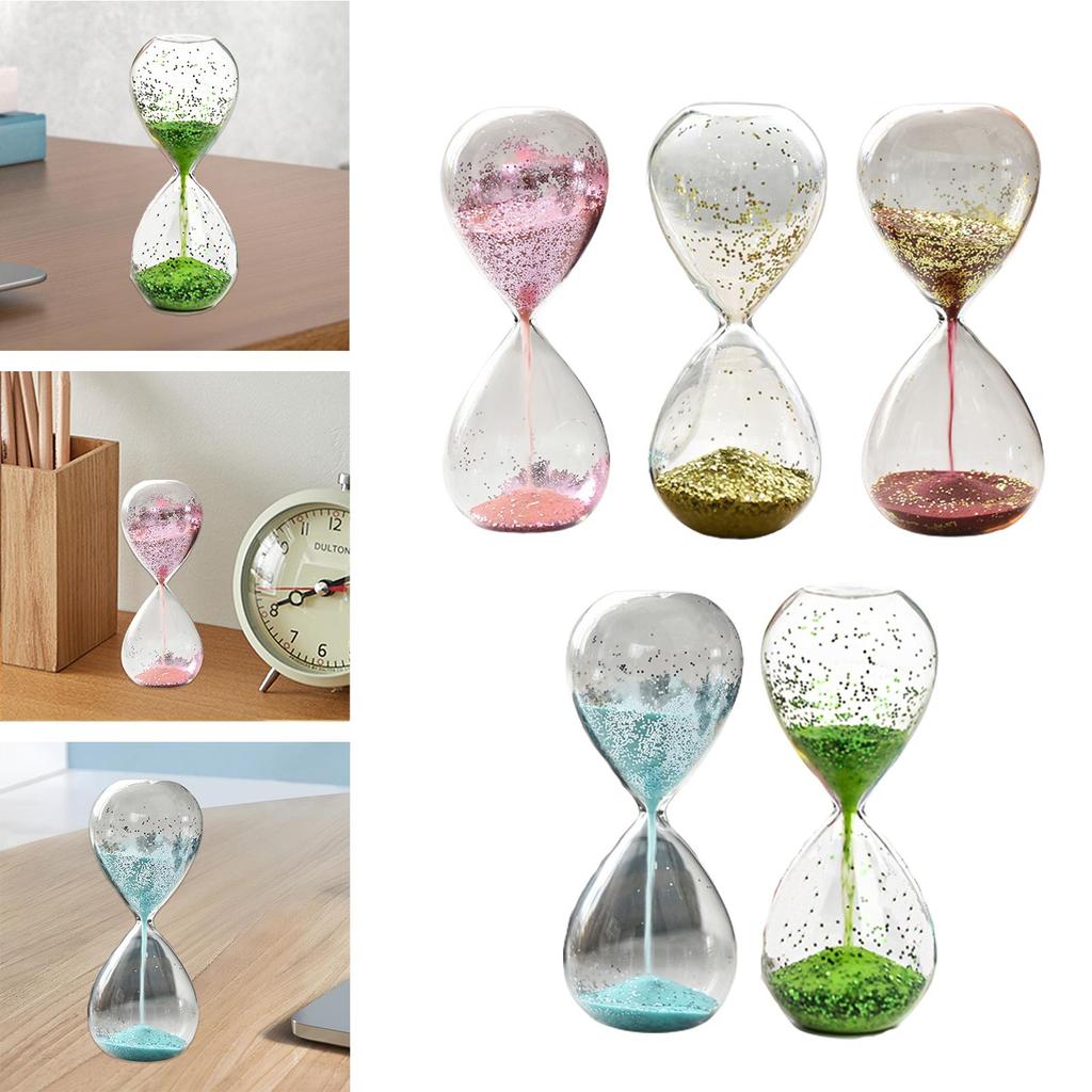 Reloj de Arena Temporizador de Arena Hogar Temporizador de Yoga Reloj de Arena de Vidrio con Purpurina Temporizador de Arena para Dormitorio Sala de Estar Regalo Familiar de Vacaciones Niños
