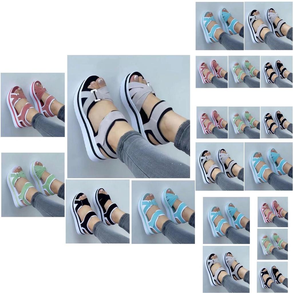 Stylish And Trendy Women's Flip Flops With Magic Tape And Cross Straps