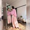 2024 Summer Arrival: Women's Shrimp Pink Tulle Linen Wide-Leg Long Pants