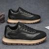 Forrest Gump Men's Shoes Autumn and Winter Trendy Brand Fashion Leather Retro Dad Shoes Trendy Versatile Leather Platform Sneakers