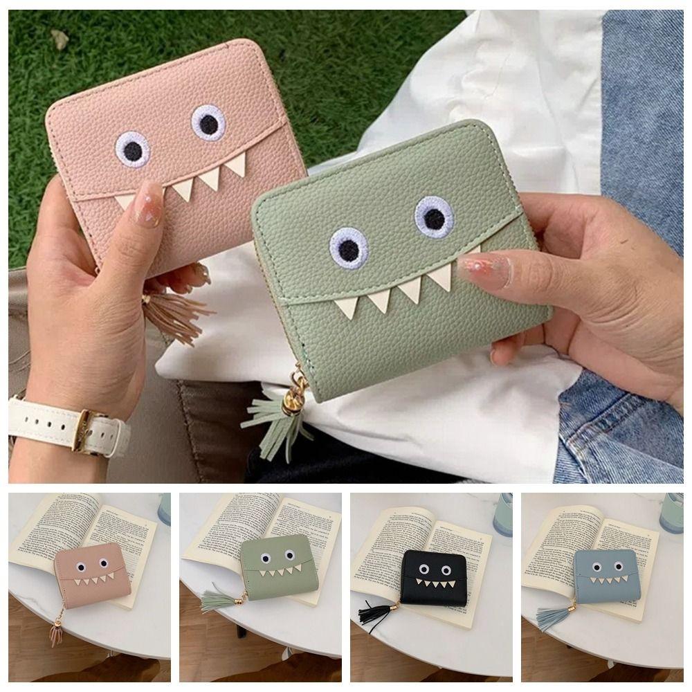 

Sewn Short Money Bag Waterproof PU Zero Wallet Zipper Simplified Purse Outdoor