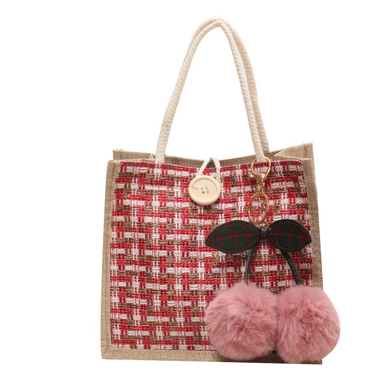 Line Bento Bag for Women Fashion Lunch Box Handbag Ins Japanese Girls Working Small Shoulder Bag