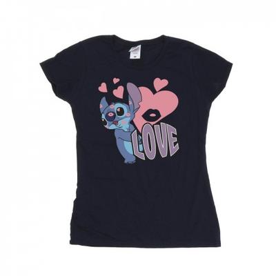 Womens/Ladies Love Hearts Cotton T-Shirt