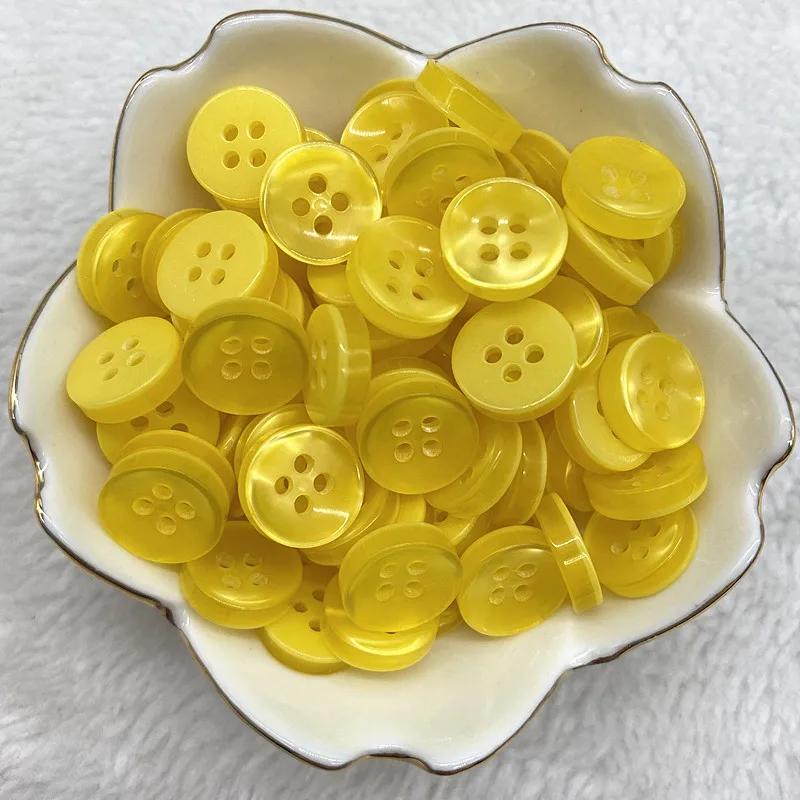 50Pcs 12Mm Color Resin Cat Eye Button Pearllight Bowl Shape Four Eye Button Wedding Decoration Sewing Accessories